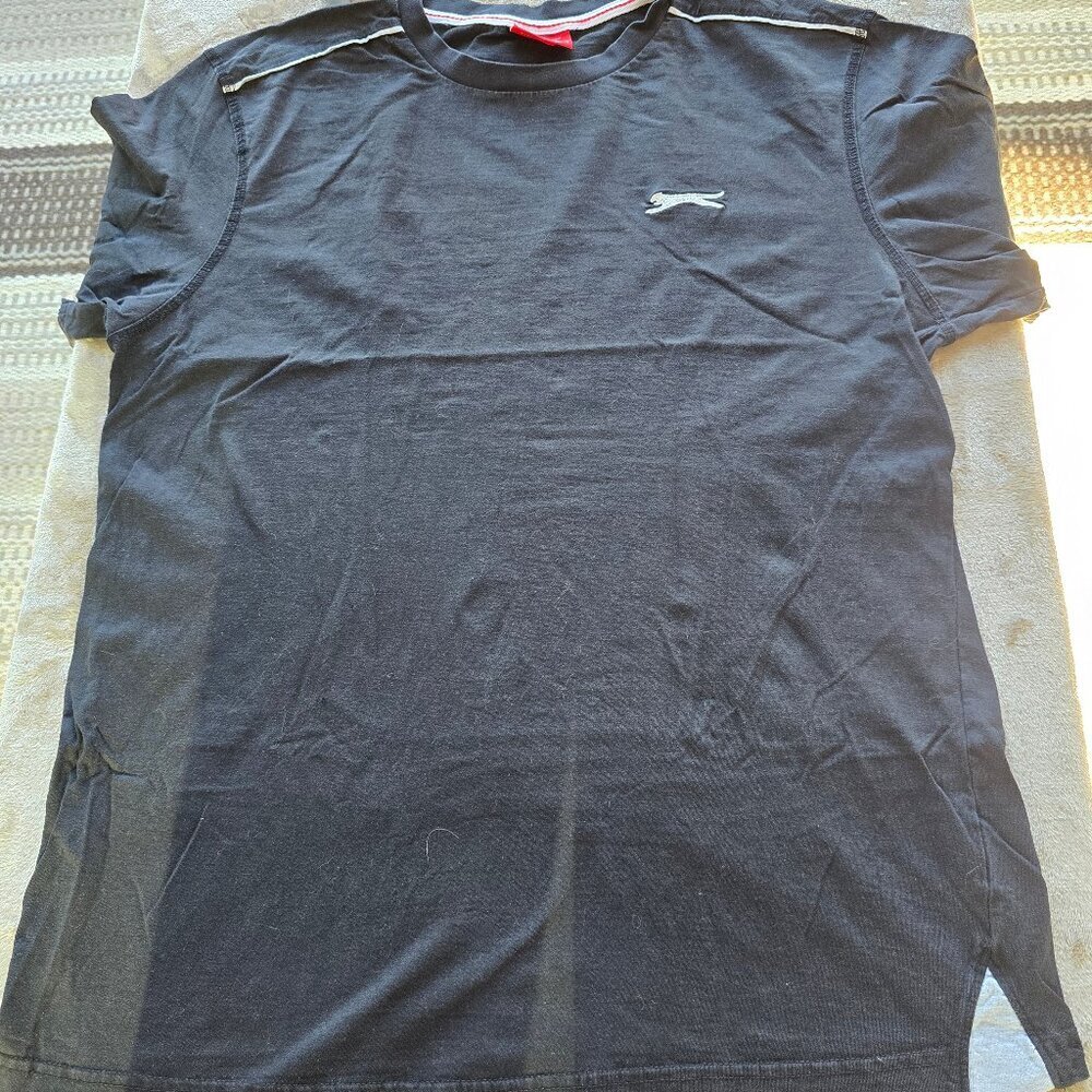 Slazenger T shirt Black rare 100% cotton